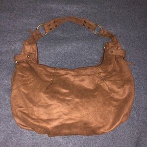 Faux Suede Shoulder Bag